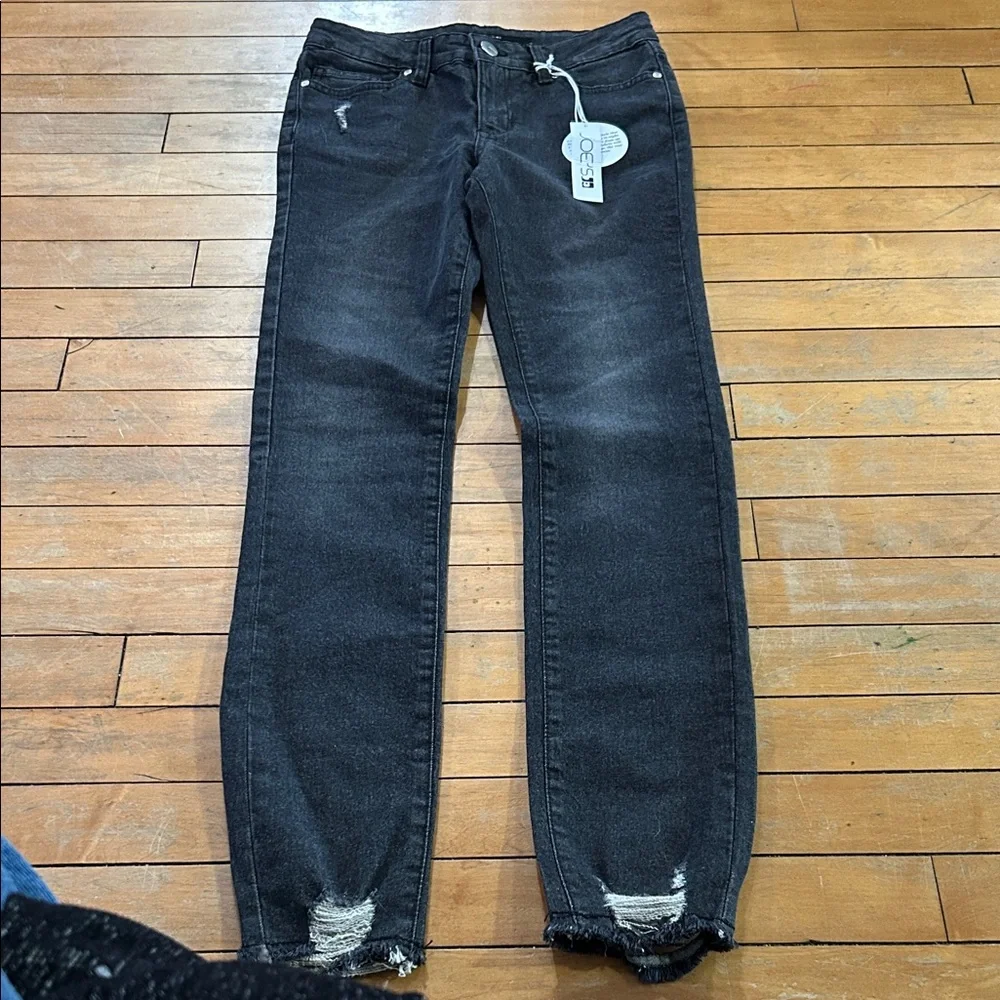 NWT Joe's Jeans Distressed Black Ankle Jeans girls 14 - Picture 1 of 16